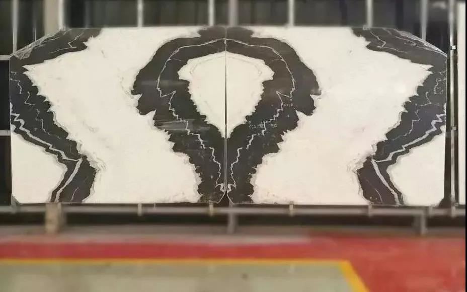 Panda White Marble Slab bookmatch