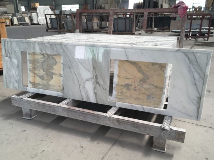 Calacatta White Marble Vanity Top For Hotel