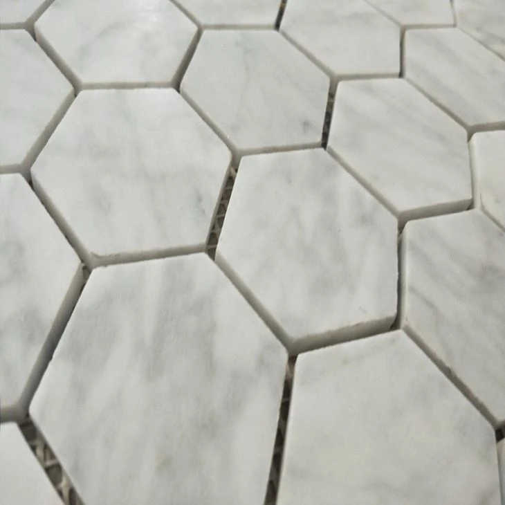 Carrara Marble Hexagon Mosaic Tiles (4) Carrara Marble Hexagon Mosaic Tiles (4)