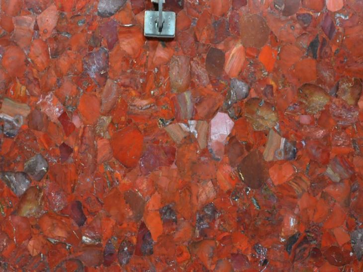Luxury Red Gems Stone Agate Slab