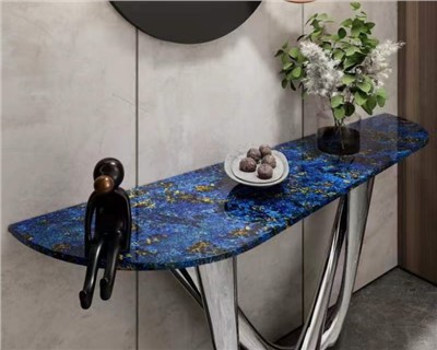 سطح طاولة من الرخام الأزرق الطبيعي