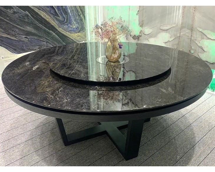 Black Marble Round Dining Table