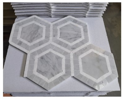 رخام الفسيفساء الرمادي والأبيض